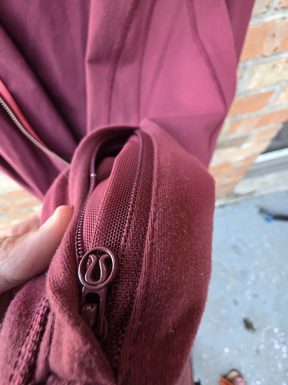 lululemon athletica wine zip-up hoodie